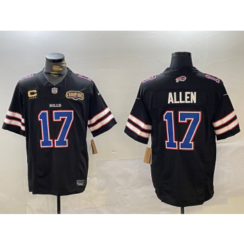 Nike Bills 17 Josh Allen Black F.U.S.E. Vapor Limited Jersey with C Patch