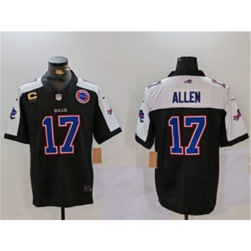 Nike Bills 17 Josh Allen Blue Thanksgiving Day F.U.S.E. Vapor Limited Men Jersey with C Patch