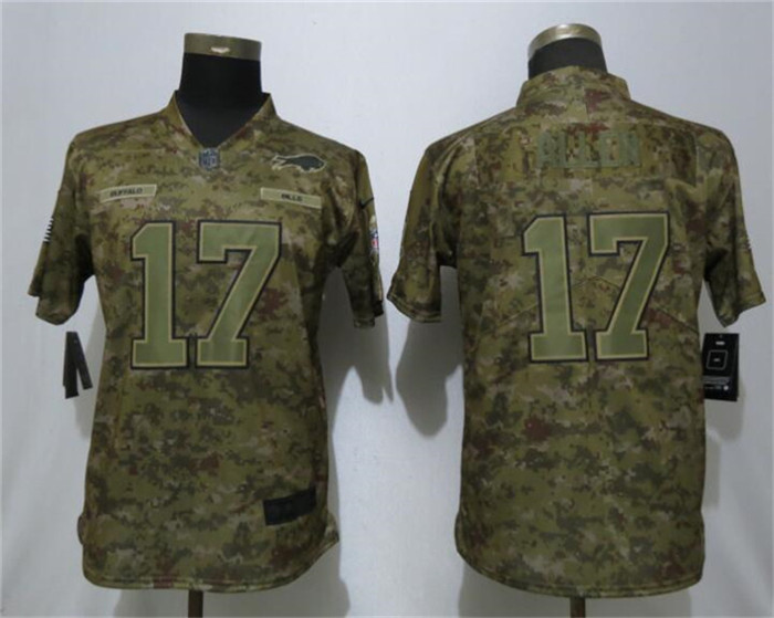  Bills 17 Josh Allen Camo Women Salute To Service Limited Jersey