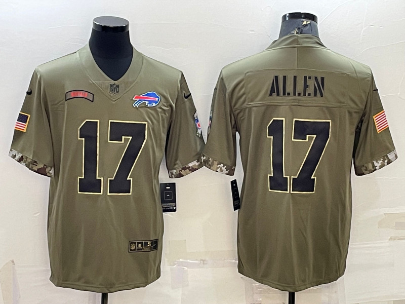 Nike Bills 17 Josh Allen Olive 2022 Salute To Service Limited Jersey