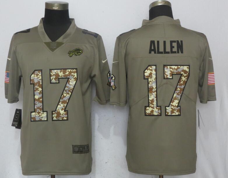  Bills 17 Josh Allen Olive Vapor Salute To Service Limited Jersey