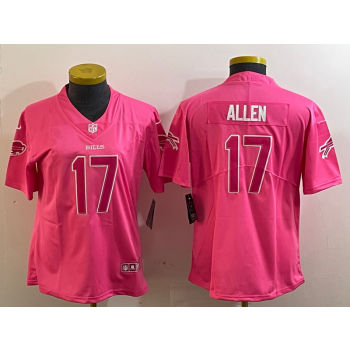 Nike Bills 17 Josh Allen Pink Vapor Limited Women Jersey