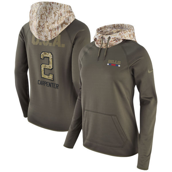  Bills 2 Dan Carpenter Olive Women Salute To Service Pullover Hoodie