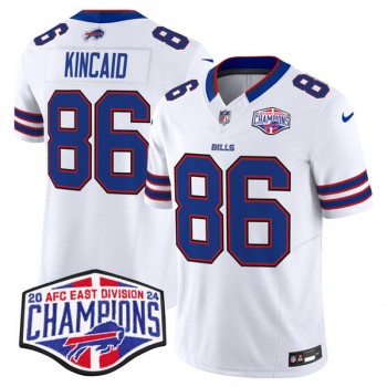 Nike Bills 86 Dalton Kincaid White 2024 AFC East Division Champions F.U.S.E. Vapor Limited Men Jersey