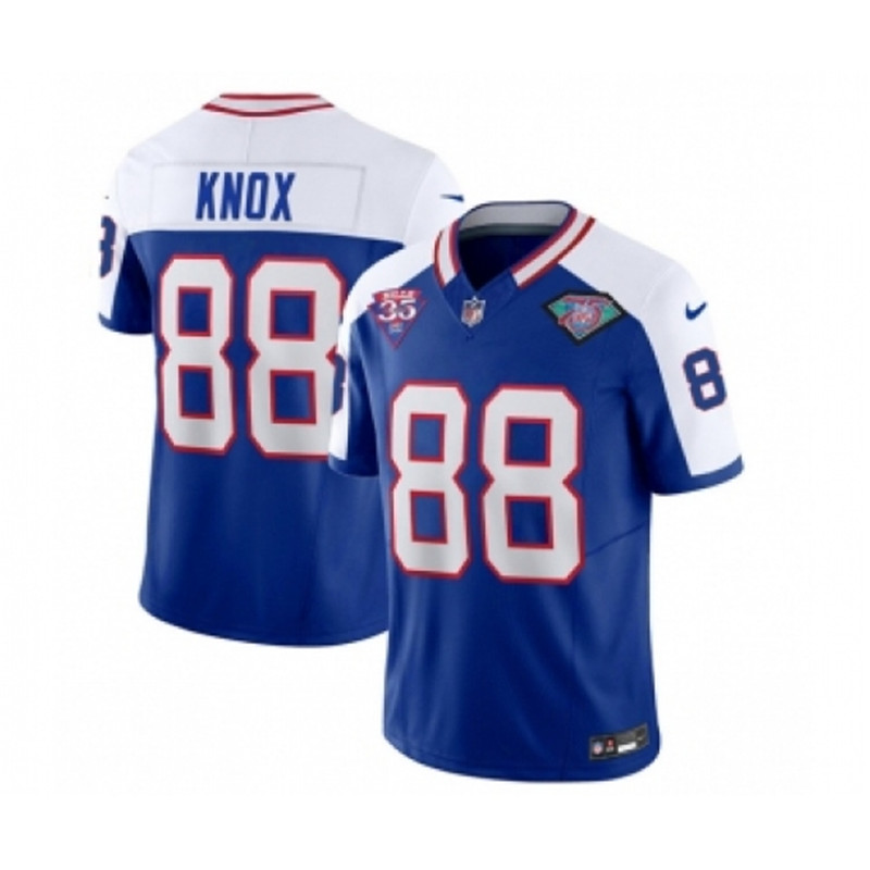 Nike Bills 88 Dawson Knox Blue White 2023 FUSE 75th Anniversary Throwback Vapor Untouchable Limited Football Stitched Jersey