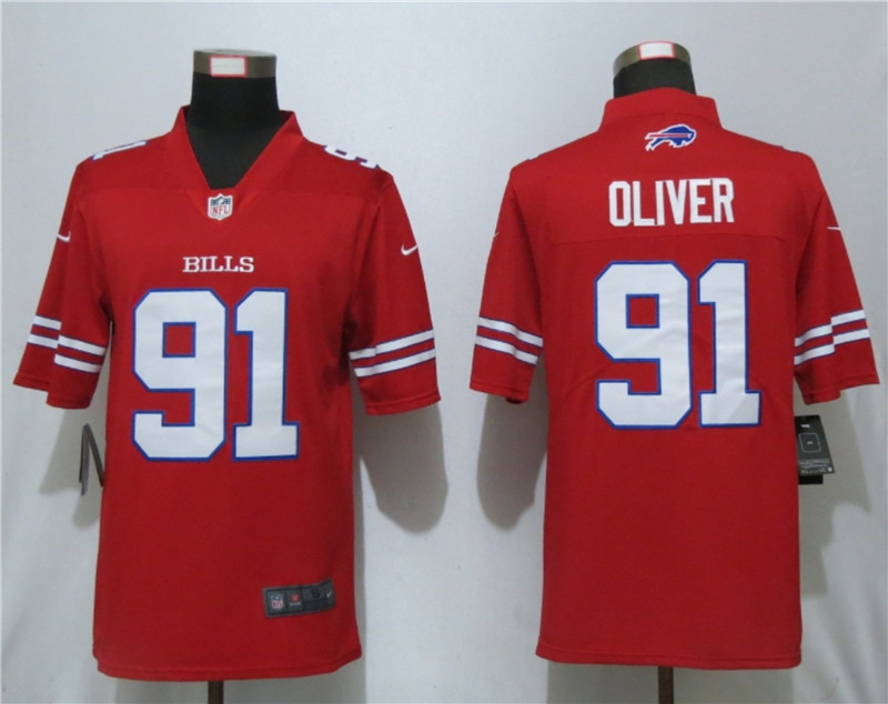 Nike Bills 91 Ed Oliver Red Color Rush Limited Jersey