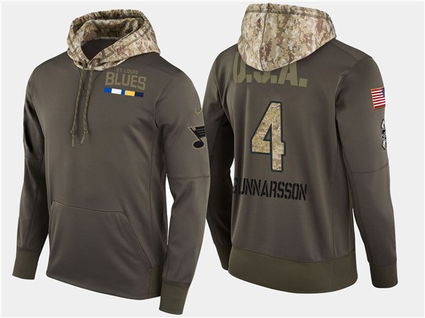  Blues 4 Carl Gunnarsson Olive Salute To Service Pullover Hoodie