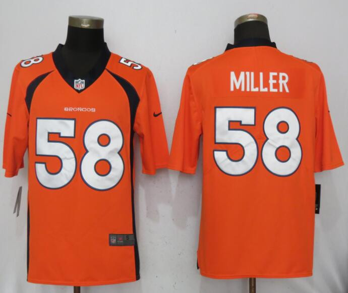  Broncons 58 Von Miller Orange Vapor Untouchable Limited Jersey