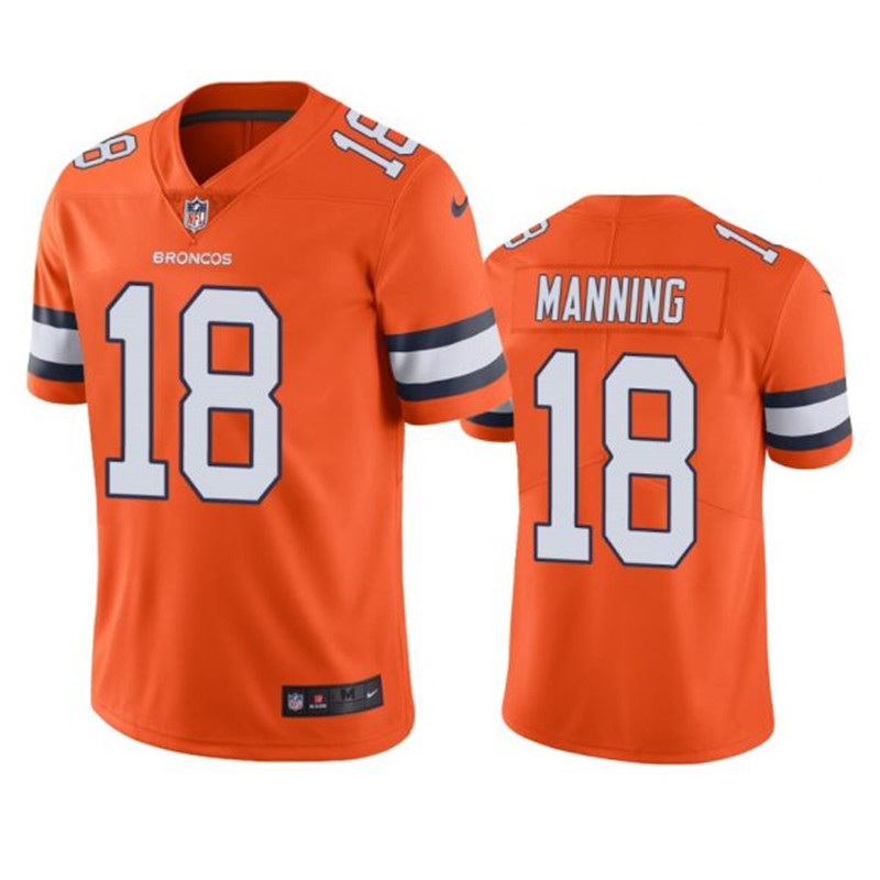 Nike Broncos 18 Peyton Manning Orange Color Rush Limited Jersey