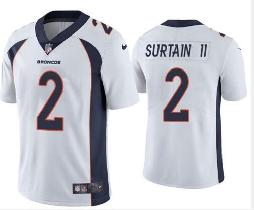 Nike Broncos 2 Patrick Surtain II White Vapor Limited Jersey