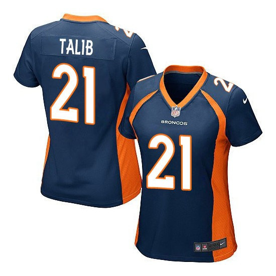  Broncos 21 Aqib Talib Navy Women Game Jersey