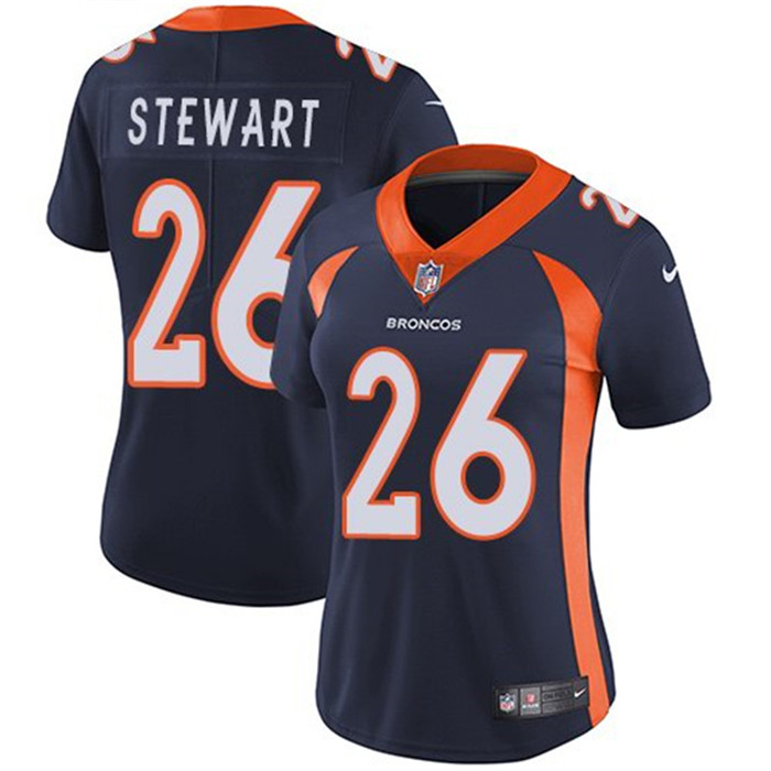  Broncos 26 Darian Stewart Navy Women Vapor Untouchable Limited Jersey