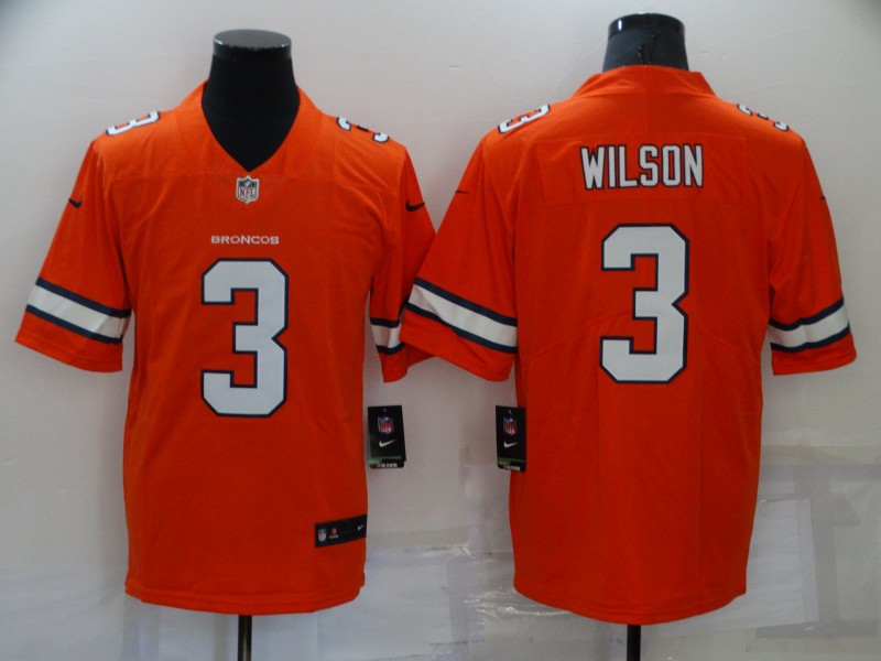 Nike Broncos 3 Russell Wilson Orange Color Rush Limited Jersey