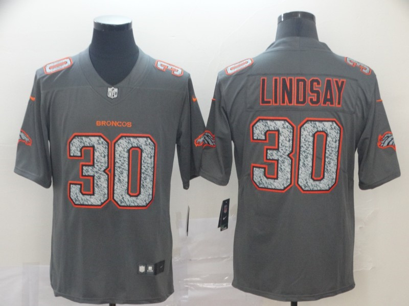 Nike Broncos 30 Phillip Lindsay Gray Camo Vapor Untouchable Limited Jersey