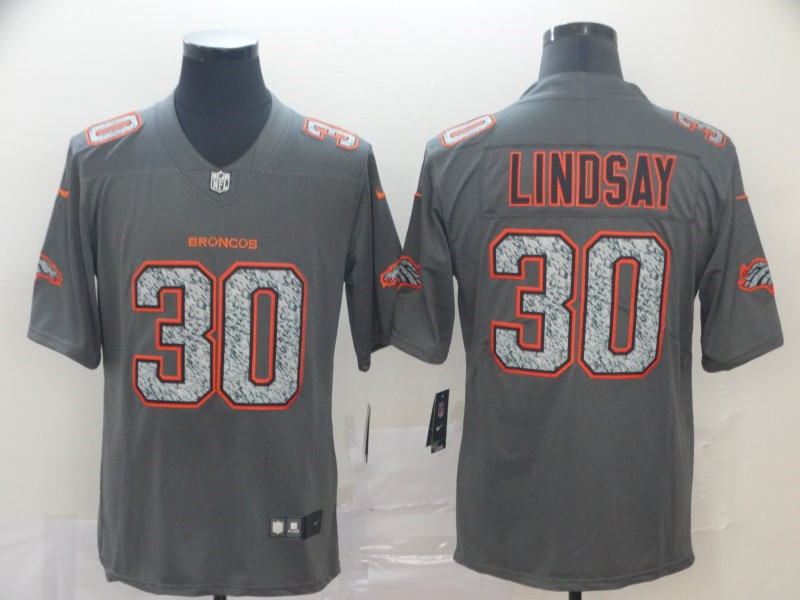 Nike Broncos 30 Phillip Lindsay Gray Camo Vapor Untouchable Limited Jersey