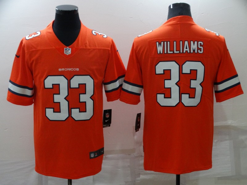 Nike Broncos 33 Javonte Williams Orange Color Rush Limited Jersey