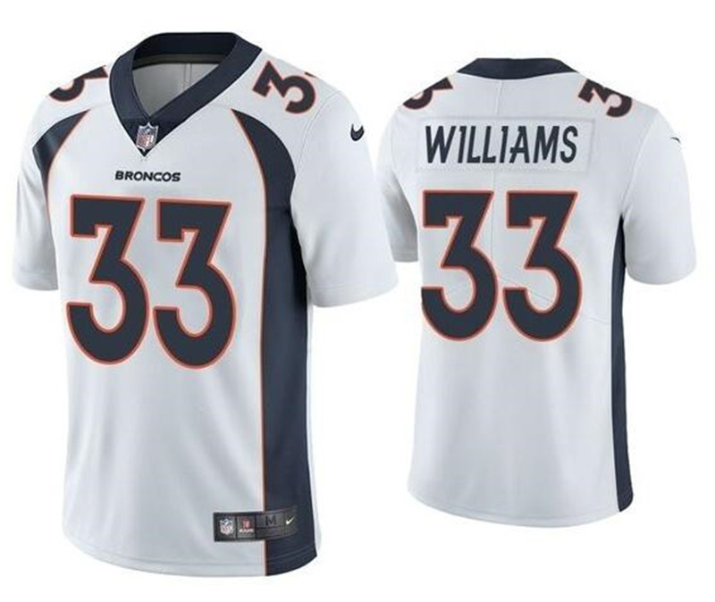 Nike Broncos 33 Javonte Williams White Vapor Untouchable Limited Jersey