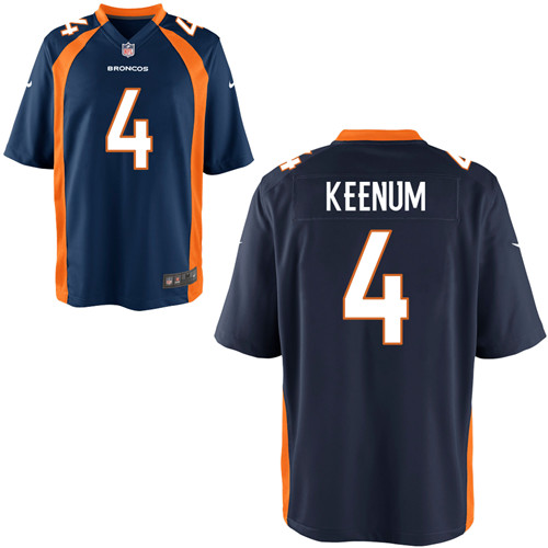  Broncos 4 Case Keenum Navy Elite Jersey