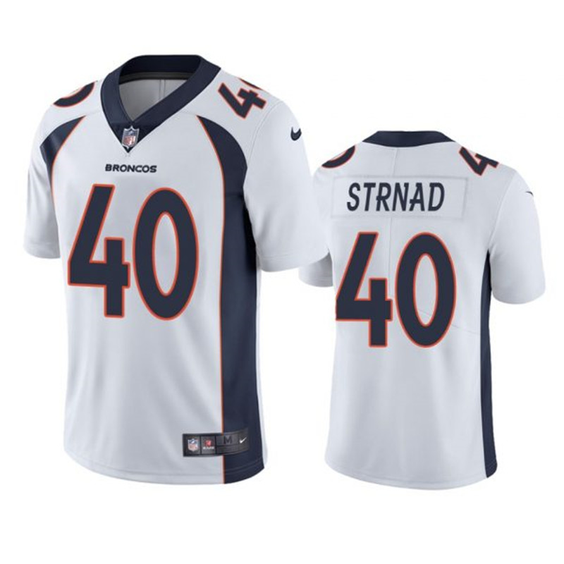 Nike Broncos 40 Justin Strnad White Vapor Untouchable Limited Jersey