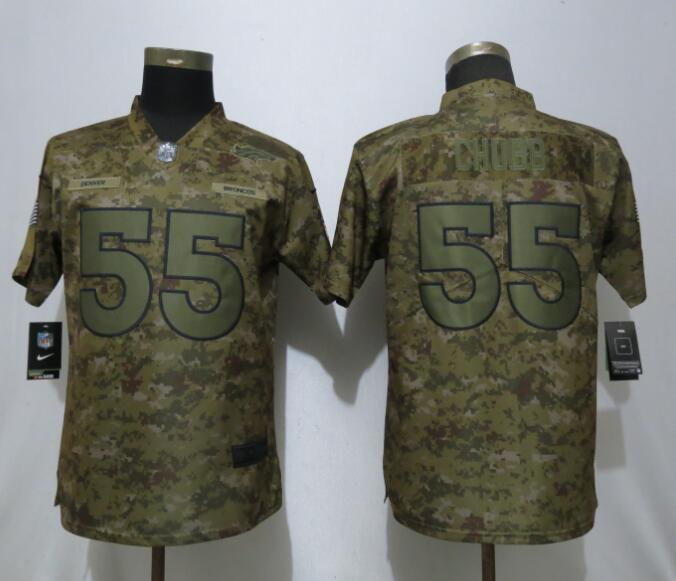  Broncos 55 Bradley Chubb Camo Women Salute To Service Limited Jersey