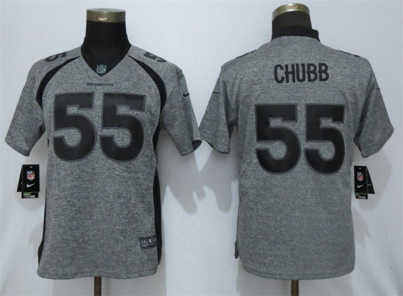 Nike Broncos 55 Bradley Chubb Gray Gridiron Gray Women Vapor Untouchable Limited Jersey