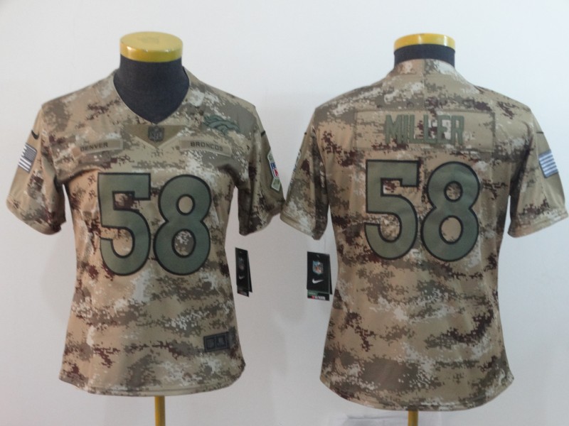  Broncos 58 Von Miller Camo Women Salute To Service Limited Jersey