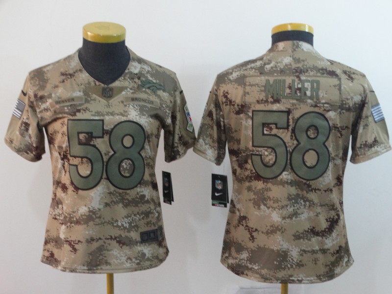  Broncos 58 Von Miller Camo Women Salute To Service Limited Jersey