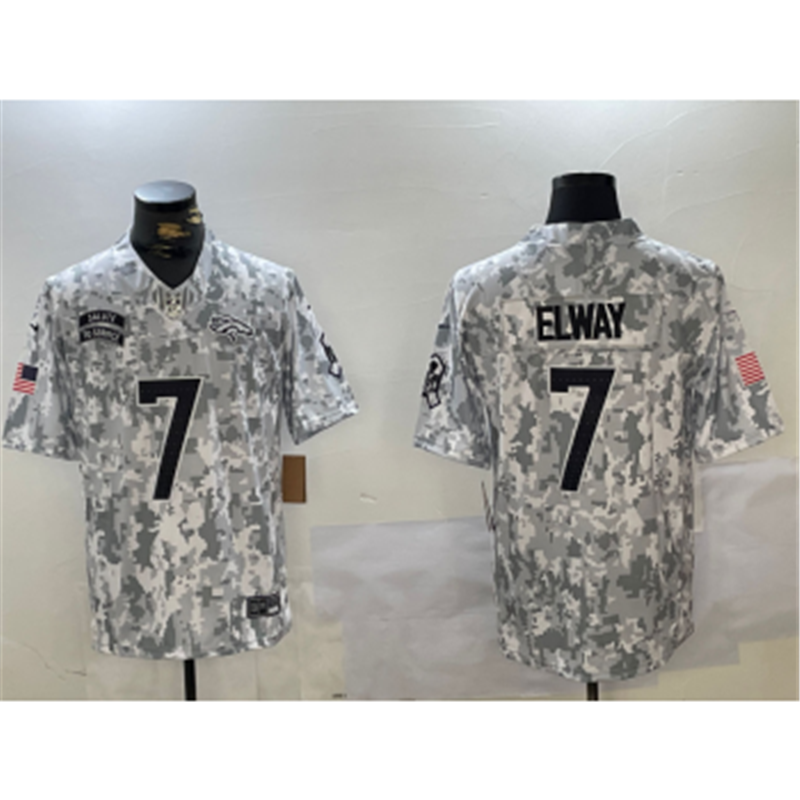 Nike Broncos 7 John Elway Arctic Camo 2024 F.U.S.E. Salute to Service Limited Jersey