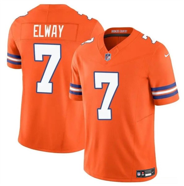 Nike Broncos 7 John Elway Orange Mile High Collection 1977 Throwback F.U.S.E. Vapor Limited Men Jersey