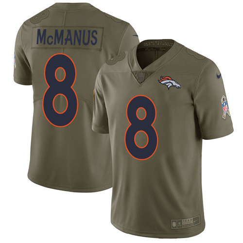  Broncos 8 Brandon McManus Olive Salute To Service Limited Jersey