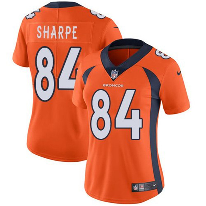  Broncos 84 Shannon Sharpe Orange Women Vapor Untouchable Limited Jersey