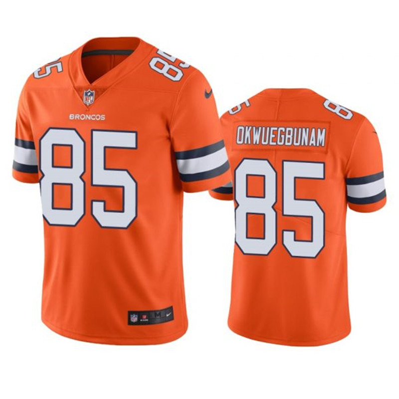 Nike Broncos 85 Albert Okwuegbunam Orange Color Rush Limited Jersey