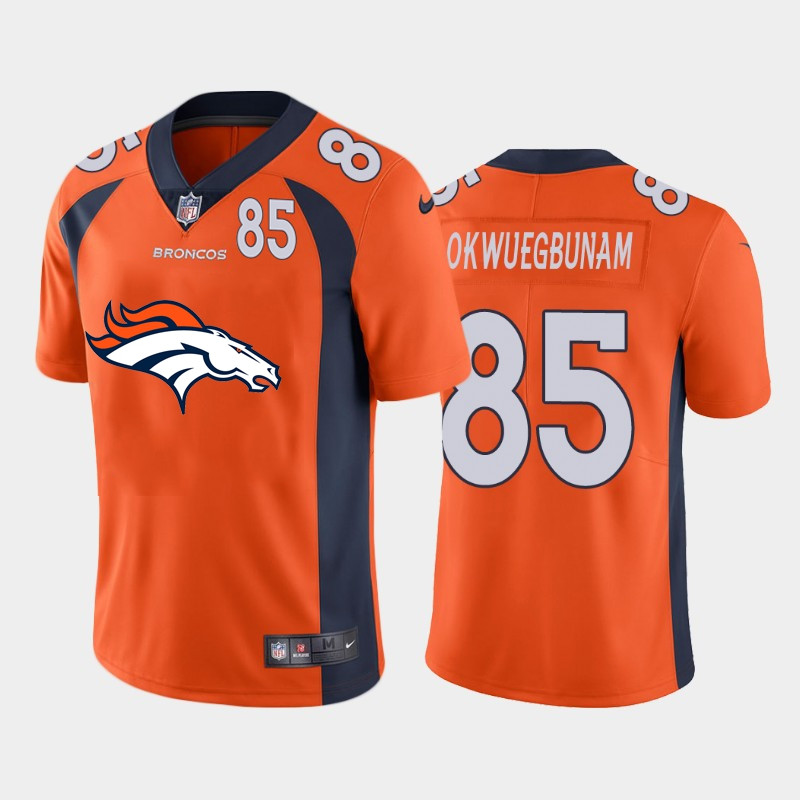 Nike Broncos 85 Albert Okwuegbunam Orange Team Big Logo Number Vapor Untouchable Limited Jersey