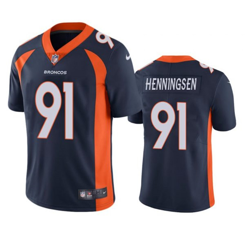 Nike Broncos 91 Matt Henningsen Navy Vapor Untouchable Limited Jersey