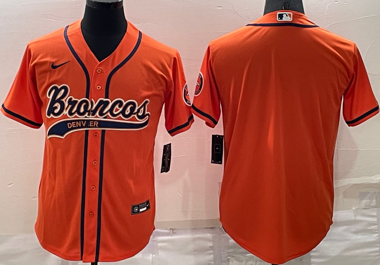 Nike Broncos Blank Orange Vapor Baseball Limited Jersey