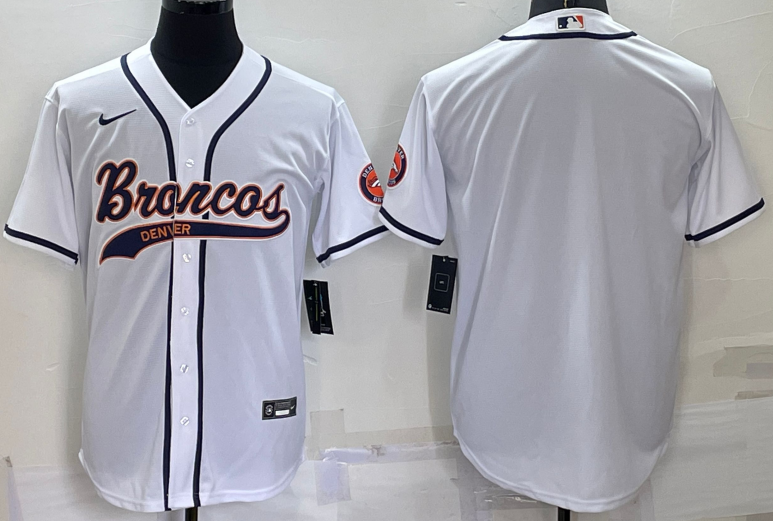 Nike Broncos Blank white  Vapor Baseball Limited Jersey