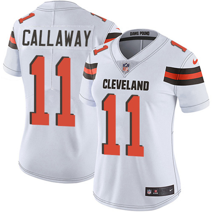  Browns 11 Antonio Callaway White Women Vapor Untouchable Limited Jersey