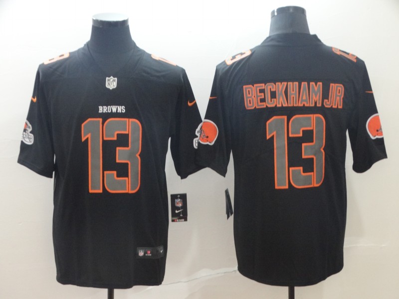 Nike Browns 13 Odell Beckham Jr Black Impact Rush Limited Jersey