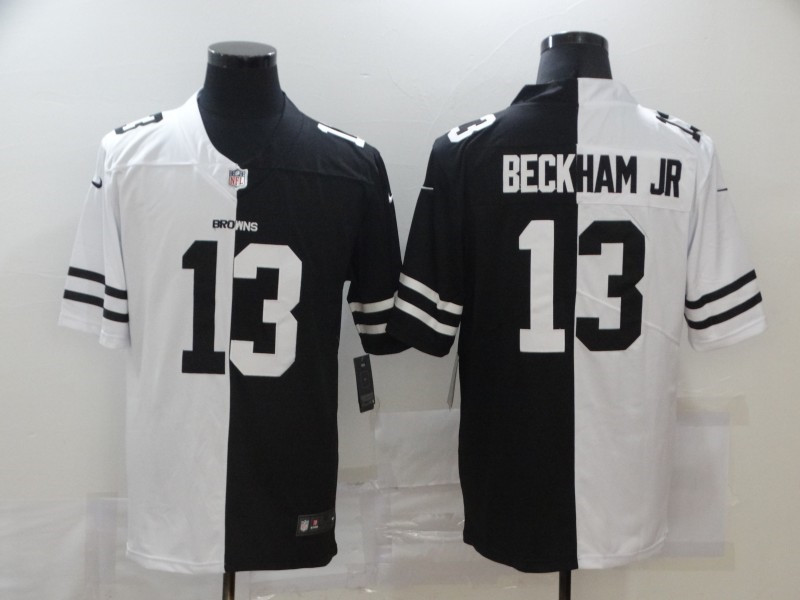 Nike Browns 13 Odell Beckham Jr. Black And White Split Vapor Untouchable Limited Jersey