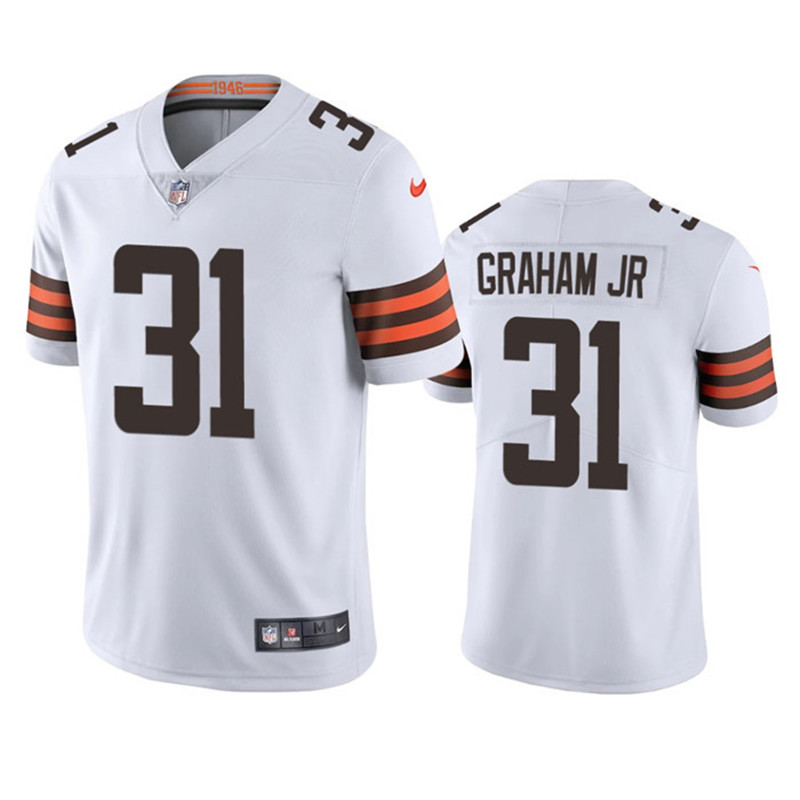 Nike Browns 31 Thomas Graham Jr. White Vapor Untouchable Limited Jersey