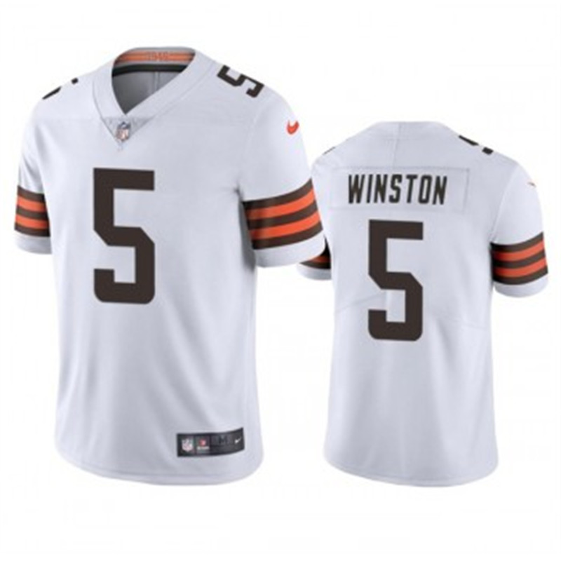 Nike Browns 5 Jameis Winston White Vapor Untouchable Limited Men Jersey