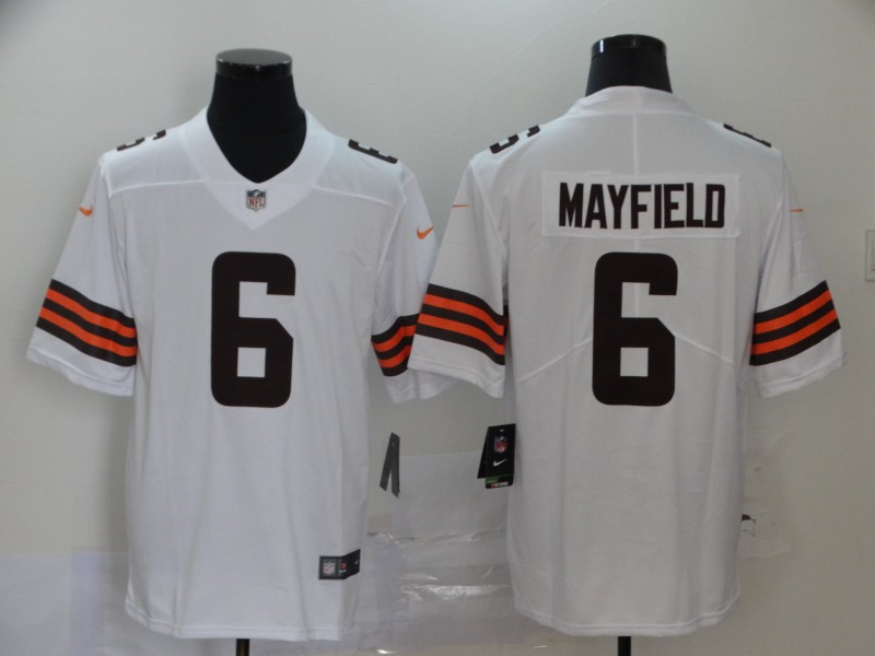 Nike Browns 6 Baker Mayfield White 2020 New Vapor Untouchable Limited Jersey