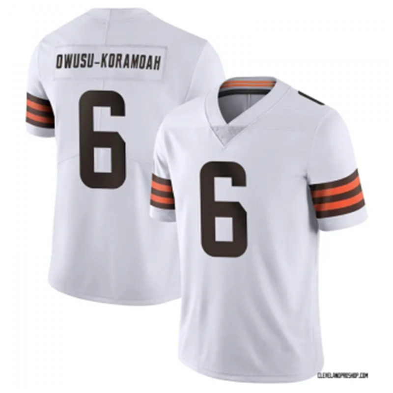 Nike Browns 6 Owusu Koramoah White Vapor Untouchable Limited Men Jersey