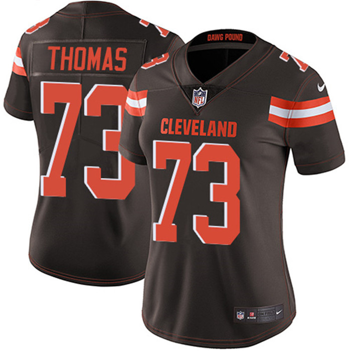  Browns 73 Joe Thomas Brown Women Vapor Untouchable Limited Jersey