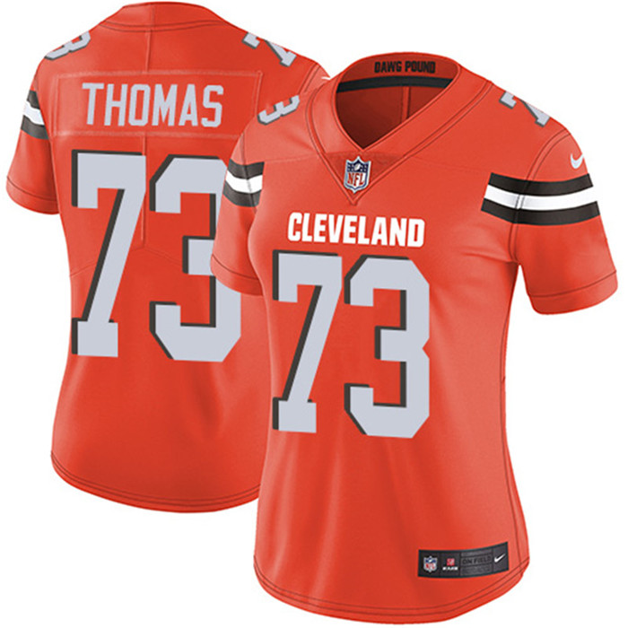  Browns 73 Joe Thomas Orange Women Vapor Untouchable Limited Jersey