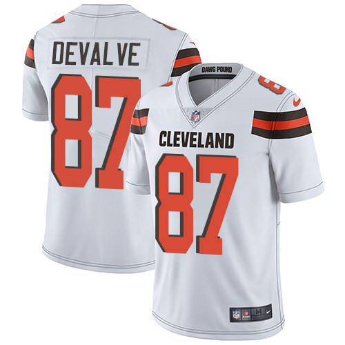  Browns 87 Seth DeValve White Vpor Untouchable Limited Jersey