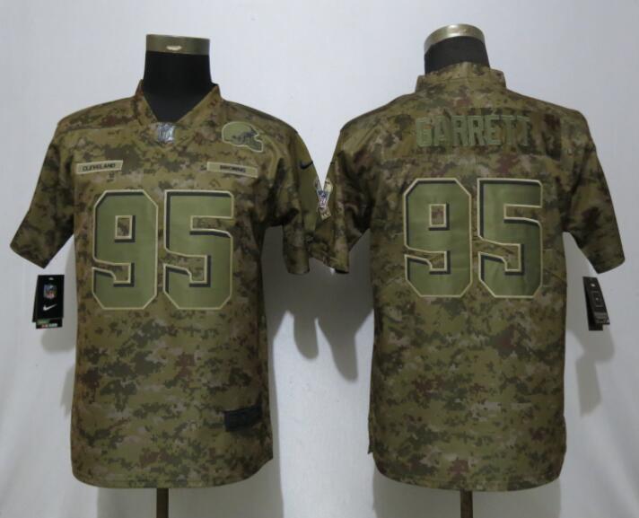  Browns 95 Myles Garrett Camo Women Salute To Service Limited Jersey