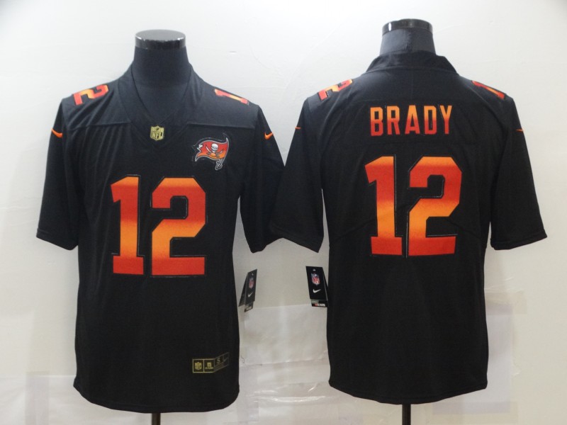 Nike Buccaneers 12 Tom Brady Black Colorful Fashion Limited Jersey