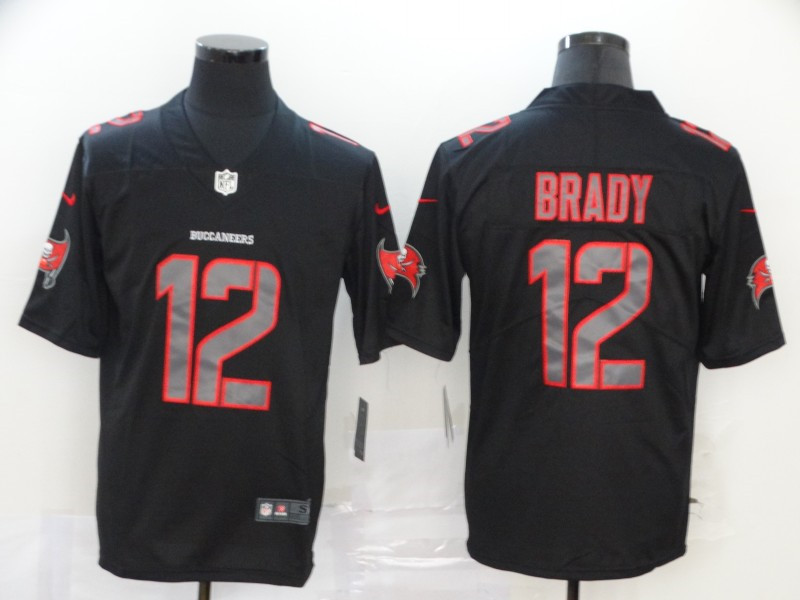 Nike Buccaneers 12 Tom Brady Black Impact Vapor Limited Jersey