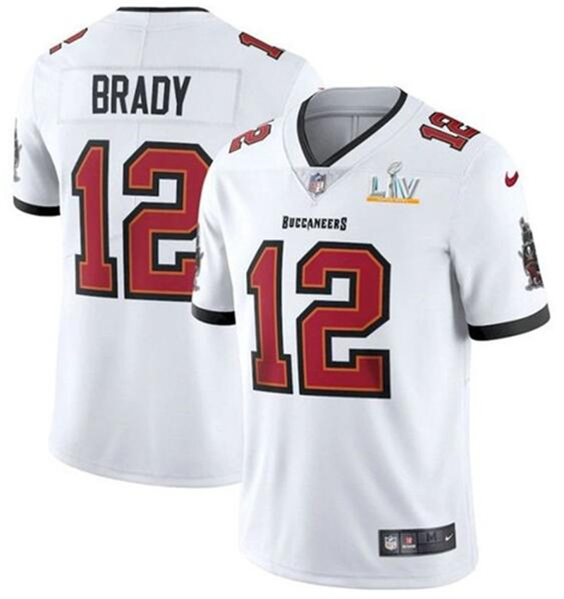 Nike Buccaneers 12 Tom Brady White 2021 Super Bowl LV Vapor Untouchable Limited Jersey